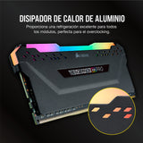 Corsair Vengeance RGB Pro 32 GB (2 x 16 GB) DDR4 3600 MHz C18, Kit de Memoria de Alto Rendimiento (AMD optimizado), Ordenador de escritorio, Negro