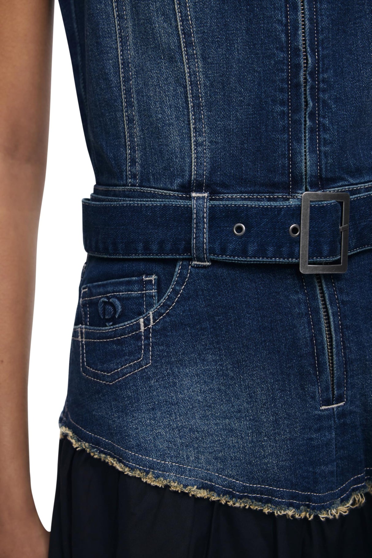 Vest_Poplin, 5053 Denim Medium Wash, XS