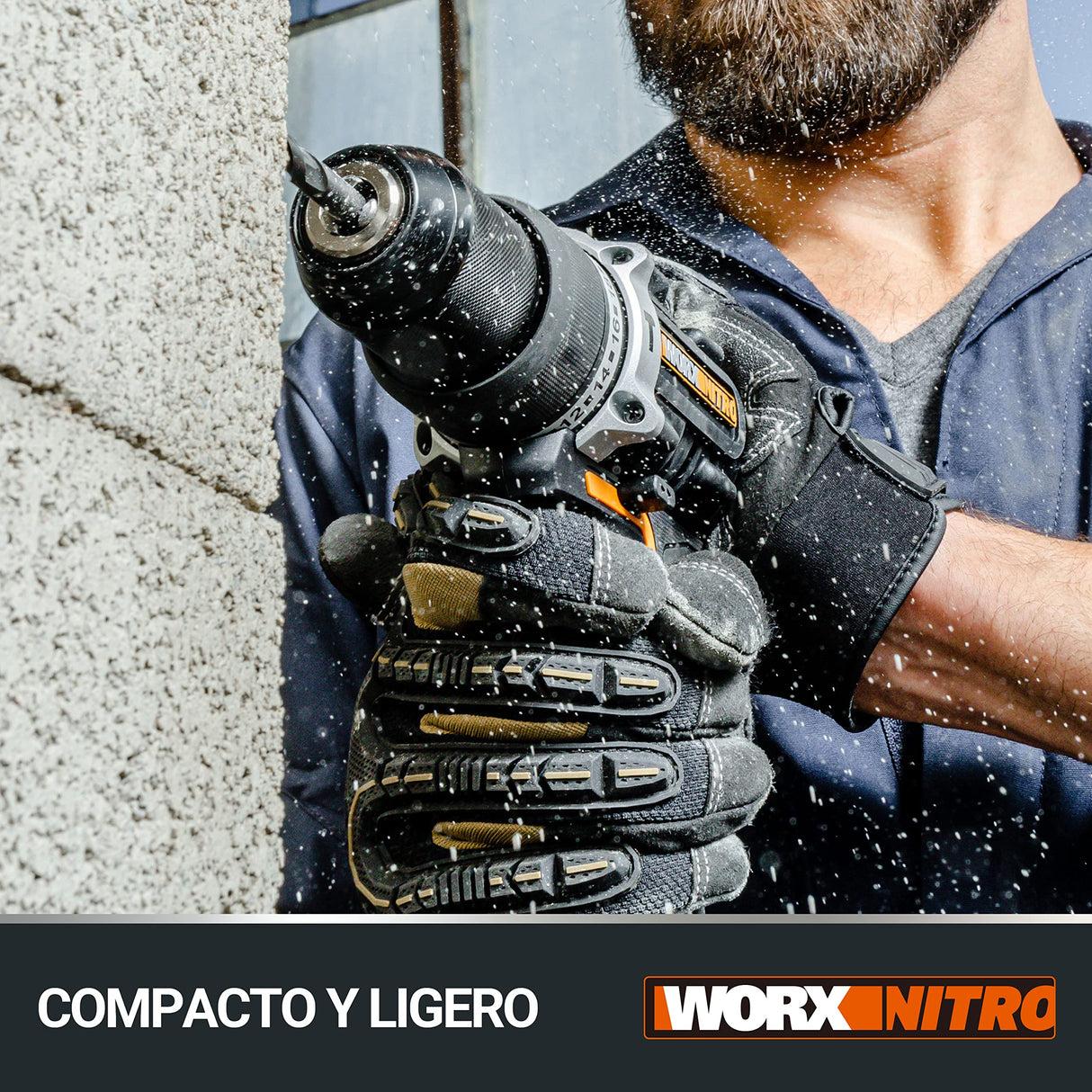 WORX Taladro Percutor a batería 20V Máx | WX352 | Motor sin escobillas | Power Share | 2 baterías de 2Ah | Cargador y maletín | Portabrocas metálico, carcasa de engranajes metálica |