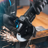 HÖGERT TECHNIK Juego de amoladora angular inalámbrica de 18 V, 125 mm, motor sin escobillas, 8000 RPM, con batería de 4,0 Ah y cargador rápido, protección contra sobrecalentamiento y cortocircuito,