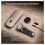 Braun Series 9 Pro+ Afeitadora Eléctrica Hombre, Máquina de Afeitar Barba, PowerCase, En Seco Y En Mojado, 9527s, Plata