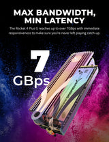 SABRENT PS5 SSD 1TB, PCIe 4.0 NVMe Gen4 M.2 2280, Velocidades 7,300/6,000 MB/s Seq Lectura/Escritura Rocket 4 Plus-G, 5 Años de Garantía (SB-RKTG-1TB)
