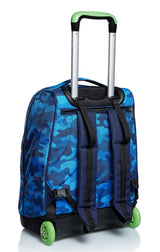 Seven Mochila con Ruedas CREW, Azul - Mochila 2 en 1, Mochila Escolar con Carro, Crossover System - Bolso Escolar Niños y Adolescentes - Bolsillo Interior con Organizador - Maxi Capacidad
