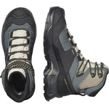 Salomon Quest Element Gore-Tex Botas de Senderismo de Piel para Mujer, Impermeable, Agarre Máximo, Zapatos Trekking, Ebony, 37 1/3