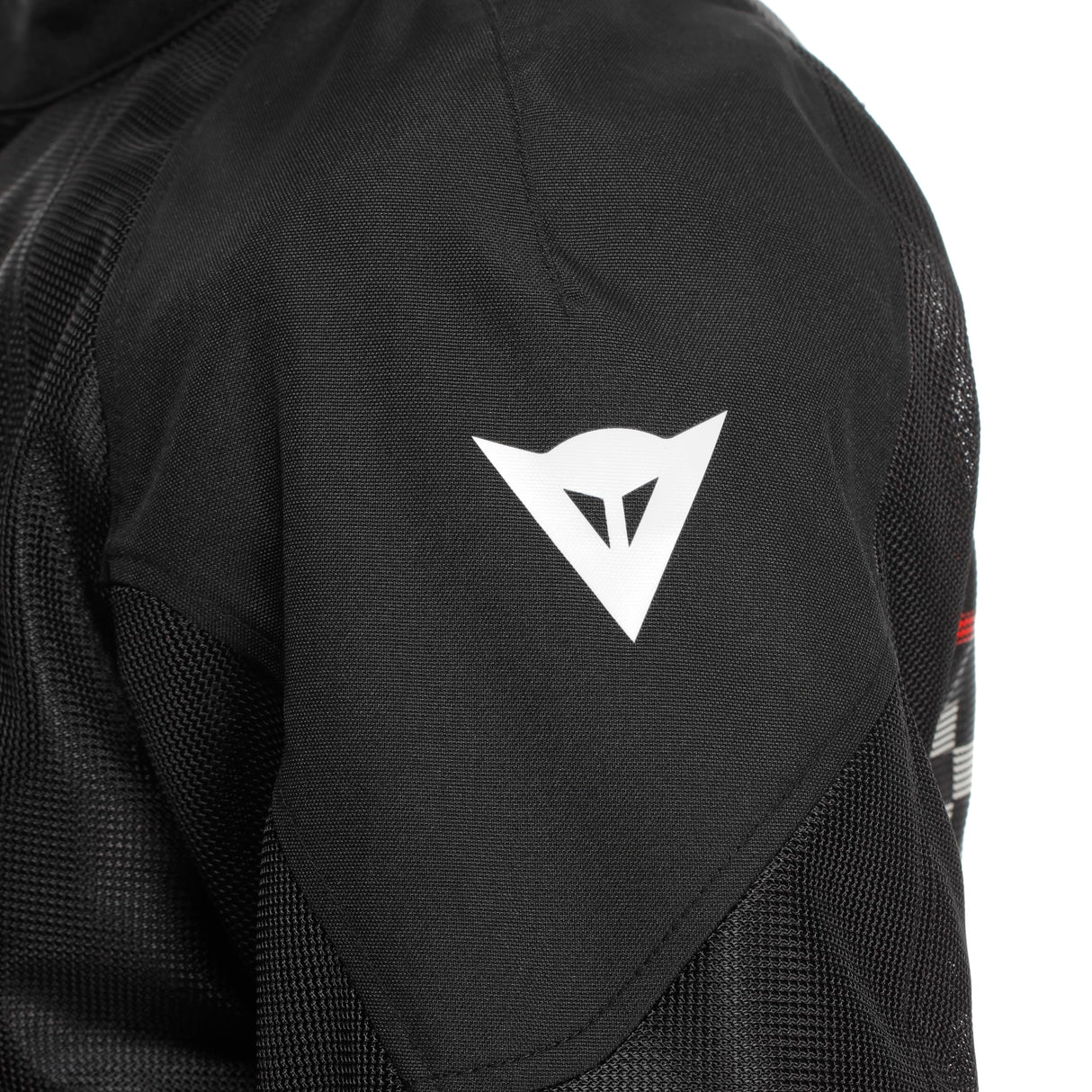 DAINESE - Herosphere Air Tex Jacket, Chaqueta De Moto De Tejido, Ventilada Y De Verano, Hombre, Negro/Blanco/Rojo, 50