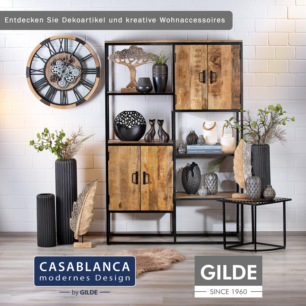 Casablanca modernes Design Escultura Resina Bronce Gris Altura 22 cm
