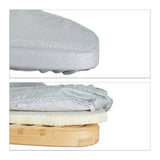 Relaxdays Tabla de Planchar Plegable Grande, Bambú, Gris, 39x124x95 cm