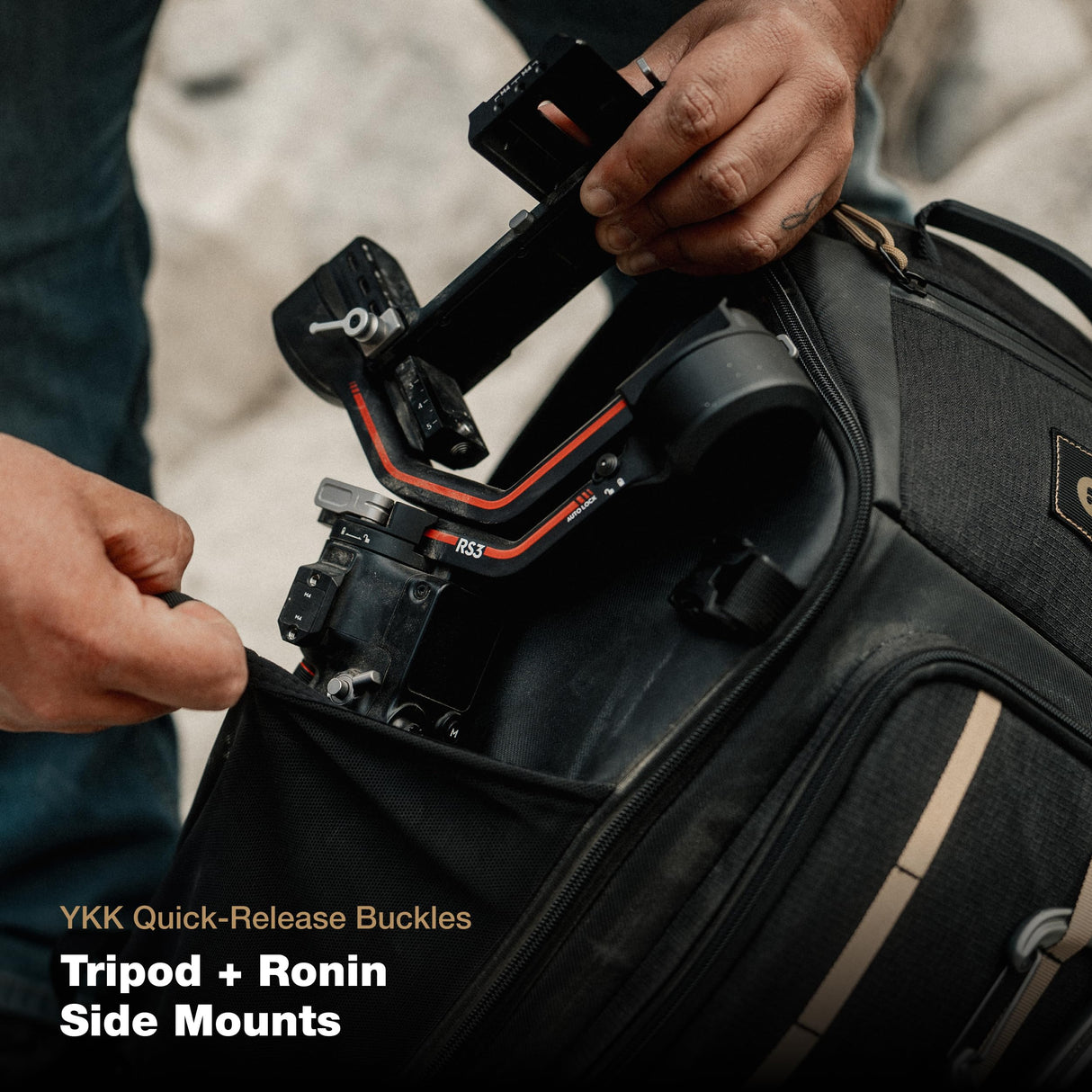 PolarPro - Roadrunner - 16L - Mochila - Ultraligera, compacta para un Acceso rápido y fácil - Se Adapta a Todo tu Equipo fotográfico - Funda para la Lluvia incluida