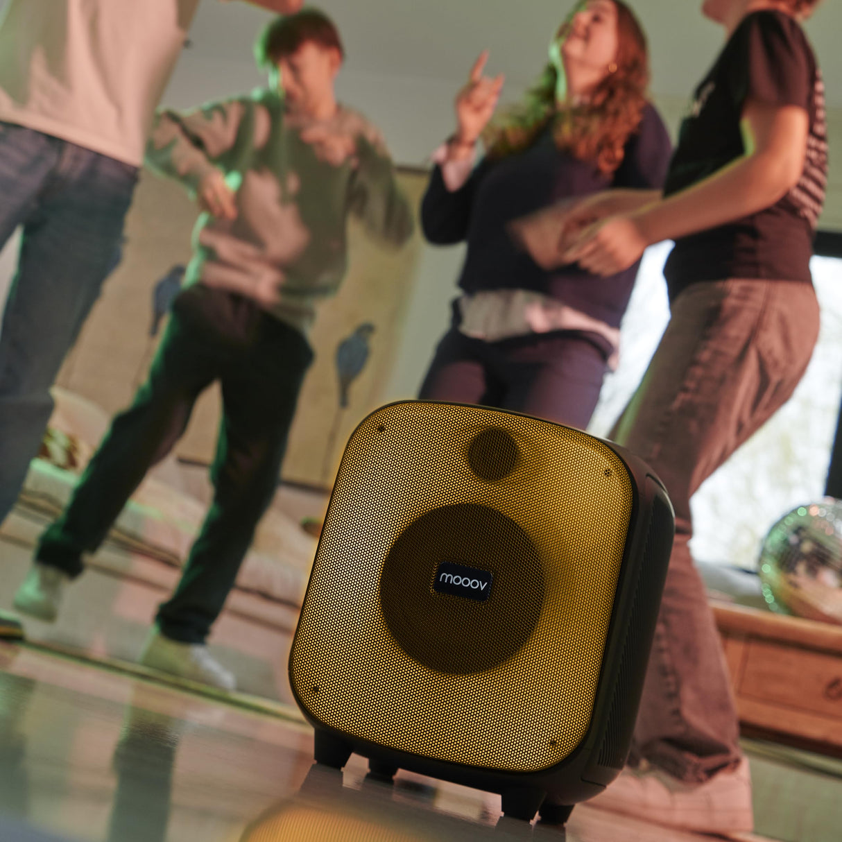 mooov 477370 - Altavoz Bluetooth Potente 200W Musicales, TWS, portátil, 6 Efectos LED, Tomas USB, microSD, Entrada para Micro
