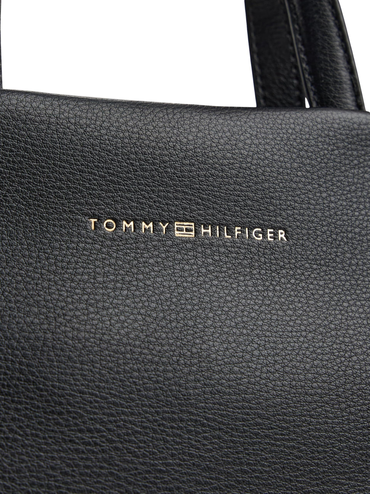 Tommy Hilfiger TH Logotape Mini Tote Aw0aw17694, Bolsa de Mano para Mujer, Black (Black), One Size