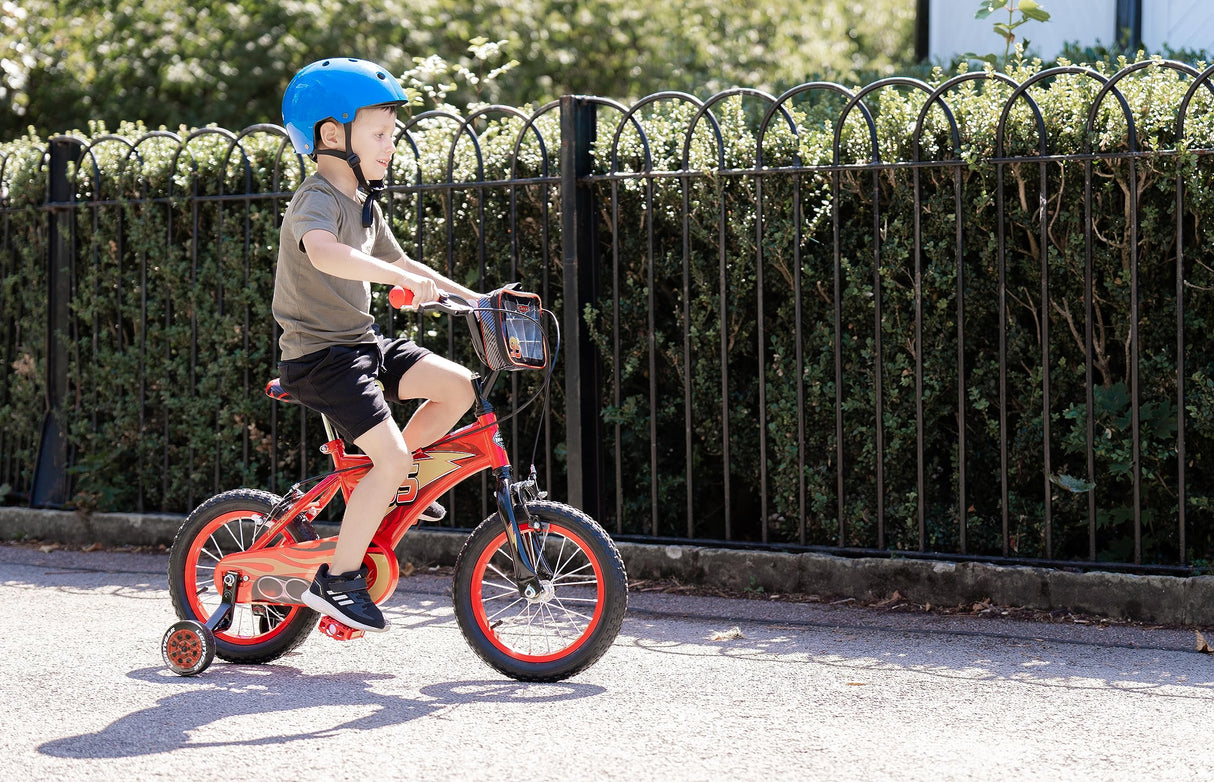 Huffy Bicicletta Pollici Bicicleta de 14 Pulgadas Disney Cars Luxury, Unisex-Baby, Rojo