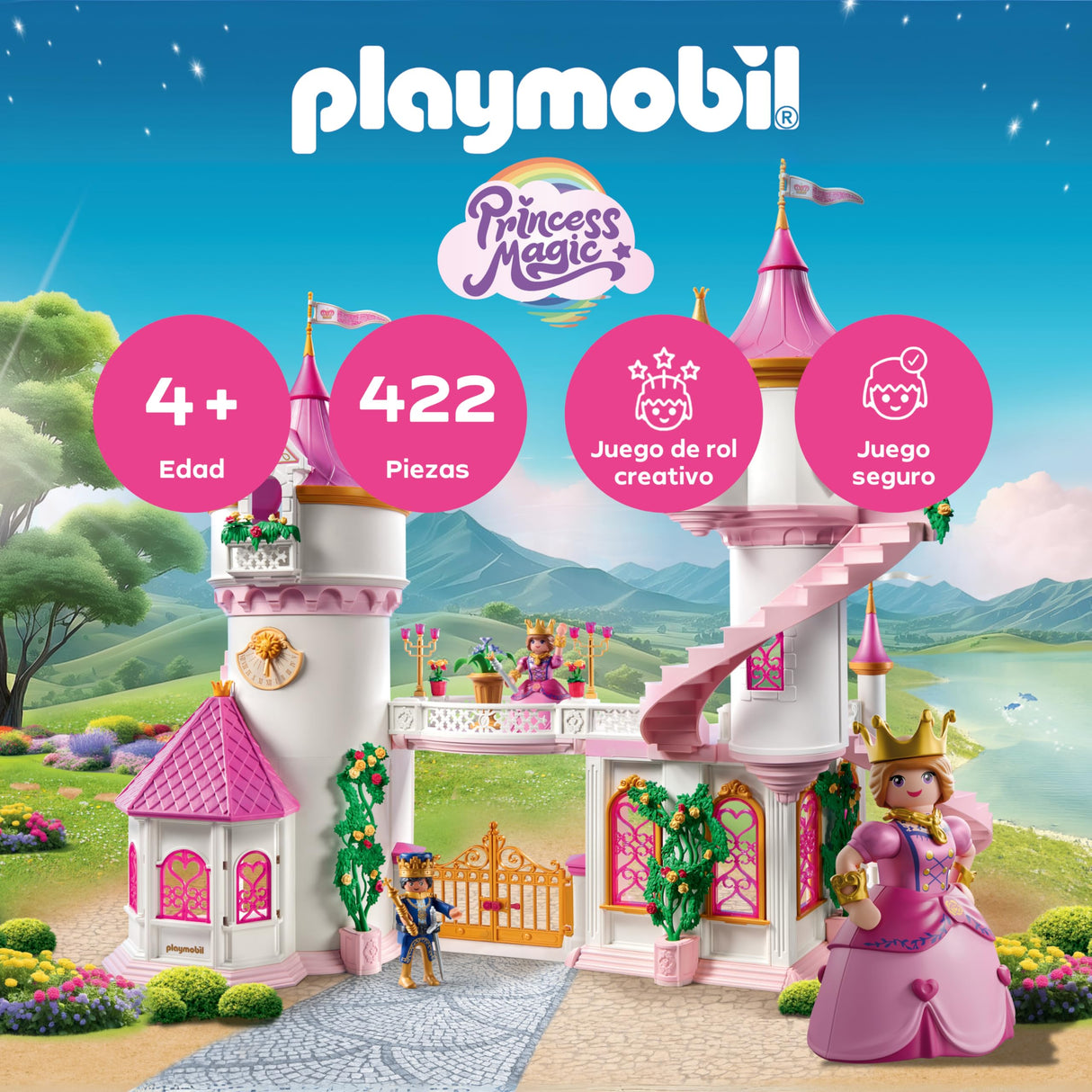 PLAYMOBIL | Princess Magic | Castillo de Princesa con Pareja Real | Juguete de Princesa | Set de Castillo | Juguete de Cuento de Hadas para niños y niñas a Partir de 4 años | 71845