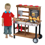 Theo Klein 2368 Beach Picnic, BBQ Country cocinita de Verano, Cocina de Madera con Parrilla y Plantas, con Accesorios, Juguete para niños Desde 3 años