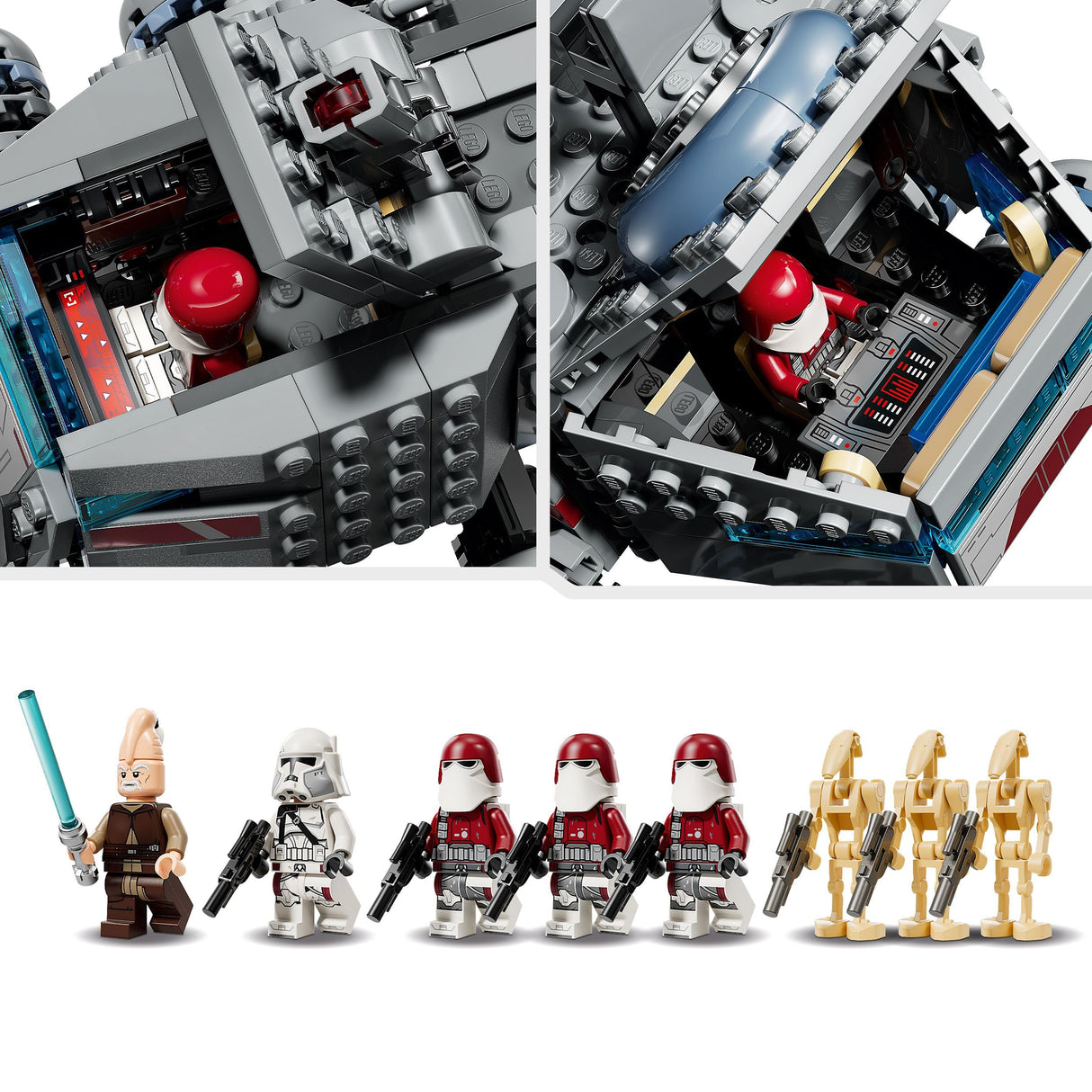 LEGO Star Wars 75413 Juggernaut de la República - Juguete de Construcción con 3 Figuras de Droides y 5 Minifiguras inc. Ki-Adi-Mundi con Espada Láser - Regalo para Niños de 9+ Años de Las Guerras Clon