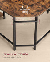 VASAGLE Escritorio, Mesa de Ordenador en Forma de L, 120 x 130 x 76 cm, Esquina con 2 Estantes, Ahorra Espacio, para Oficina Casa, Juegos, Marrón Rústico y Negro Tinta LWD123K01