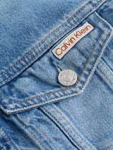 Calvin Klein Cazadora vaquera Mujer Cropped 90'S Denim Trucker con bolsillos en el pecho, Azul (Denim Light), XL