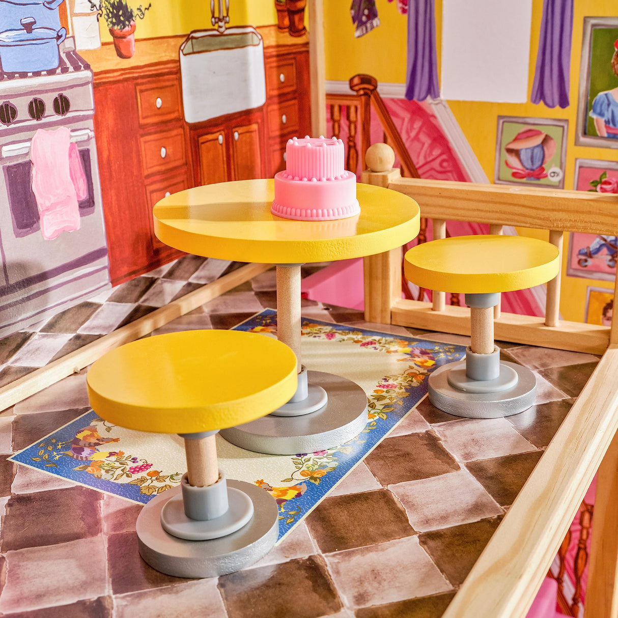 KidKraft Casa de muñecas de Madera Kayla con Muebles y Accesorios incluidos, Casita de Juguete con balcón para muñecas de 30 cm, Juguetes niños y niñas Desde 3 años (65092) Exclusivo en Amazon