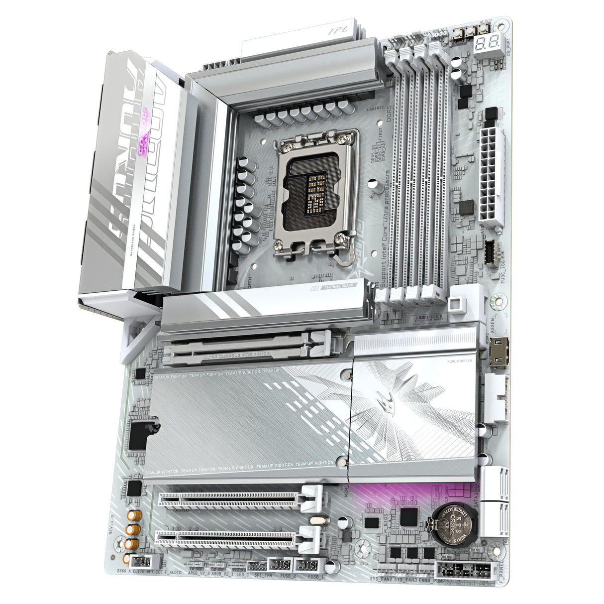 GIGABYTE B860 AORUS Elite WIFI7 Ice Placa Base - CPUs Intel Core Ultra, VRM de 14+1+2+1 Fases, hasta 9200MHz DDR5, 1xPCIe 5.0 + 2xPCIe 4.0 M.2, LAN 2,5 GbE, WiFi 7, USB 4