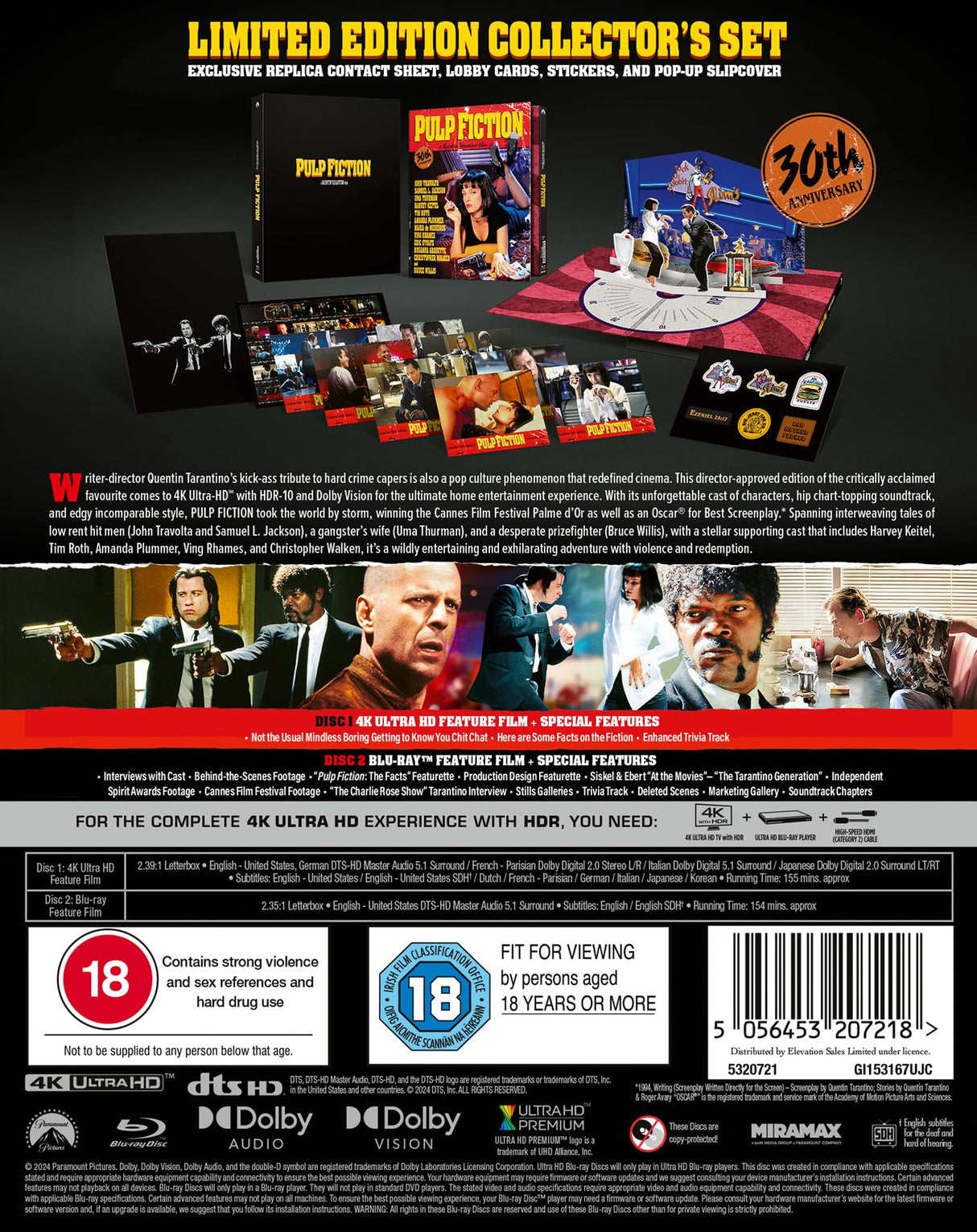 Pulp Fiction 30th Anniversary 4K UHD Collector's Edition [Blu-ray] [Region A & B & C]