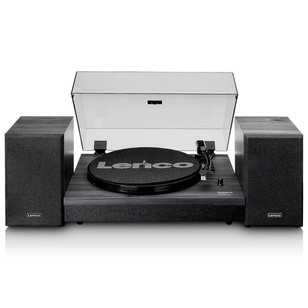 Lenco LS-300 - Giradiscos Hi-Fi con Bluetooth - Con altavoces externos 2 x 10 W RMS - Transmisión por correa - Apagado automático - Carcasa MDF - Negro