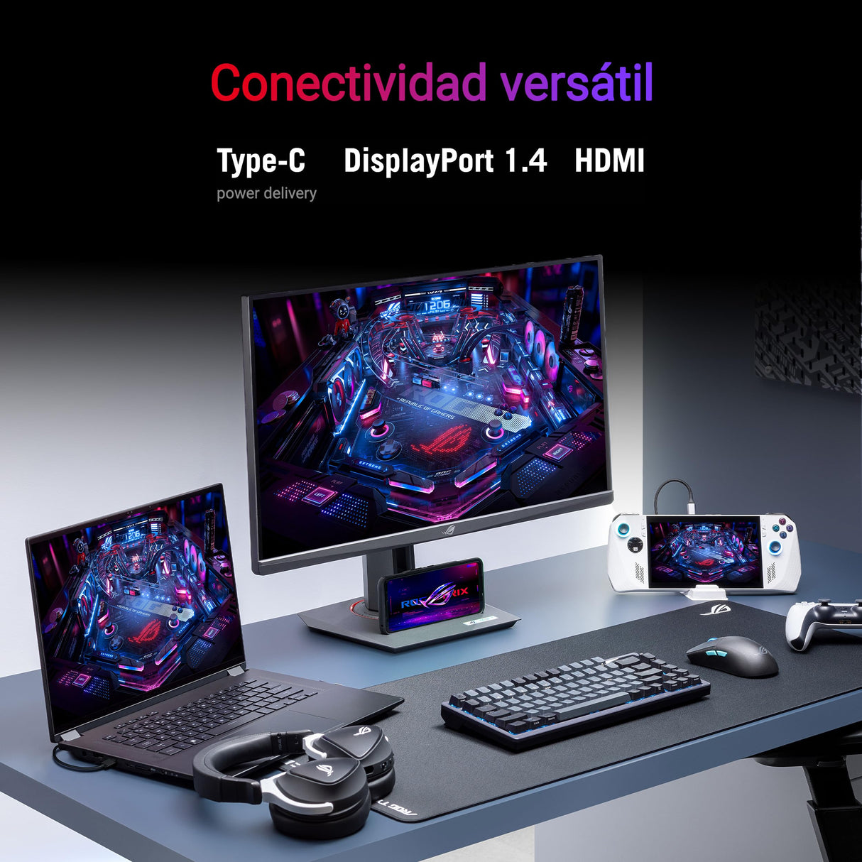 ASUS ROG Strix XG279CNS Monitor Gaming de 27" Full HD (1920x1080), IPS, 380Hz (overclock), 0.3 ms, Extreme Low Motion Blur Sync, USB Tipo-C, DisplayHDR 400, Rosca para trípode, DisplayWidget Center