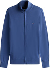 Tommy Hilfiger Jersey con cremallera Hombre Essential Cotton Zip Thru con cuello alto, Azul (Aegean Sea), M