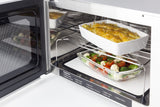 CASO MCG 30 Ceramic Chef - microondas 3 en 1 sin plato giratorio de 900W con grill de 1200W y aire caliente de 2100W - Capacidad grande de 30L - pantalla digital, frontal espejado - negro