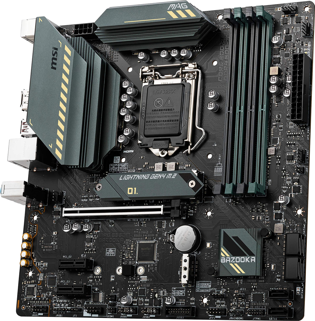 MSI mag B560M Bazooka Gaming Placa Base (mATX, Intel Core 11ª/10ª generación, Socket LGA 1200, DDR4, PCIe 4, M.2, USB 3.2 Gen 2, 2.5G LAN, DP/HDMI)