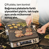 Braun MultiGrill 9 CG 9167, Plancha Eléctrica con Placas Planas, Parrilla y Gofres, 2 Termostatos Independientes, 3 Posiciones, Sonda Térmica, Apta para Lavavajillas, 2000W, Negro/Acero Inoxidable