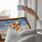 Relaxdays Puzzletisch Tablero de Puzle, Mesa de Rompecabezas Altura Ajustable, para 1000 y 1500 Piezas, Reversible, Madera, Natural, Fieltro, 38 x 93 x 74,5 cm