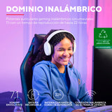 Trust Gaming GXT 491W Fayzo Cascos Gaming Inalámbricos Bluetooth + 2.4 GHz, 7.1 Sonido Envolvente, Batería de 22 Horas, Auriculares Inalámbricos RGB Over-Ear PC PS5 PS4 Switch - Blanco