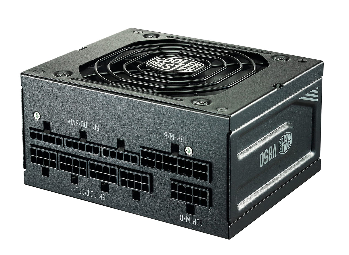 Cooler Master V850 SFX Gold,Fuente de Alimentación 850W 80 PLUS Fully Modular,PSU SFF/mini-ITX, Ventilador Silencioso FDB 92mm, Modo Semi-Fanless,Soporte SFX/ATX,Plug UE, 1 Unidad