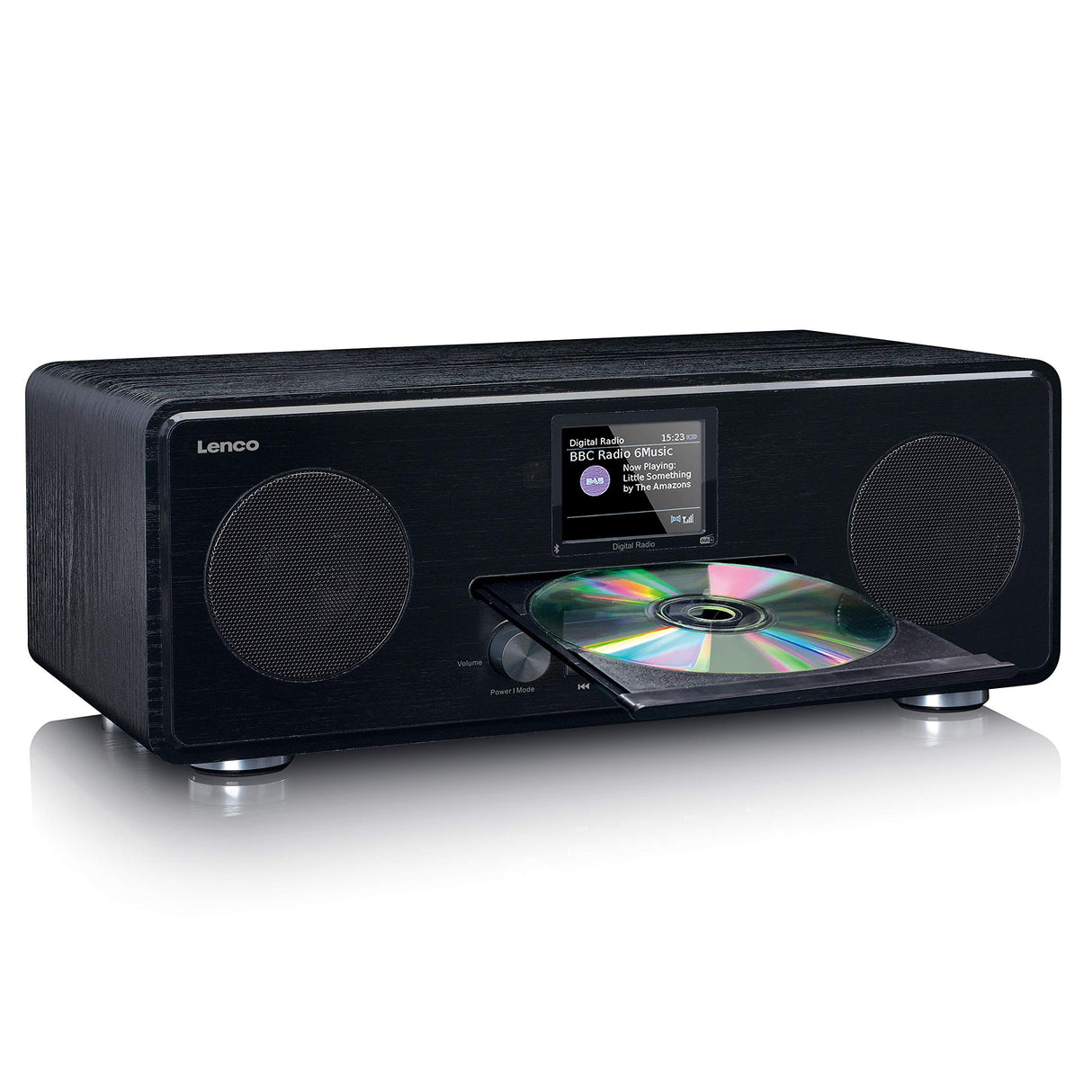 Lenco 810076 dar-061 Dab+ CD Radio - Bluetooth 5.0 - Receptor Dab+ y FM PLL - Pantalla LCD - 2 Horas de activación - 2 x 10 w rms - Ecualizador - Entrada Auxiliar - 3,5 mm - Negro