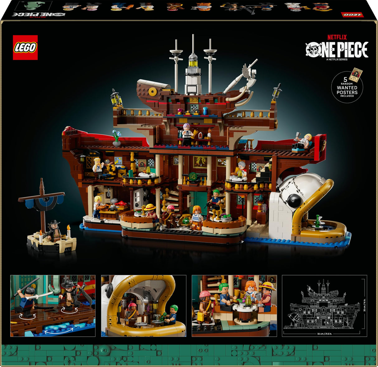 LEGO One Piece Restaurante Flotante Baratie - Maqueta de Barco para Adultos - Decoración Anime con Interior Detallado y 10 Minifiguras Inc. Luffy, Nami y Sanji - Regalo para Fans 75640