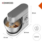 Kenwood KVC3100S - Máquina de cocina con movimiento planetario Base, licuadora y trituradora de carne plateado