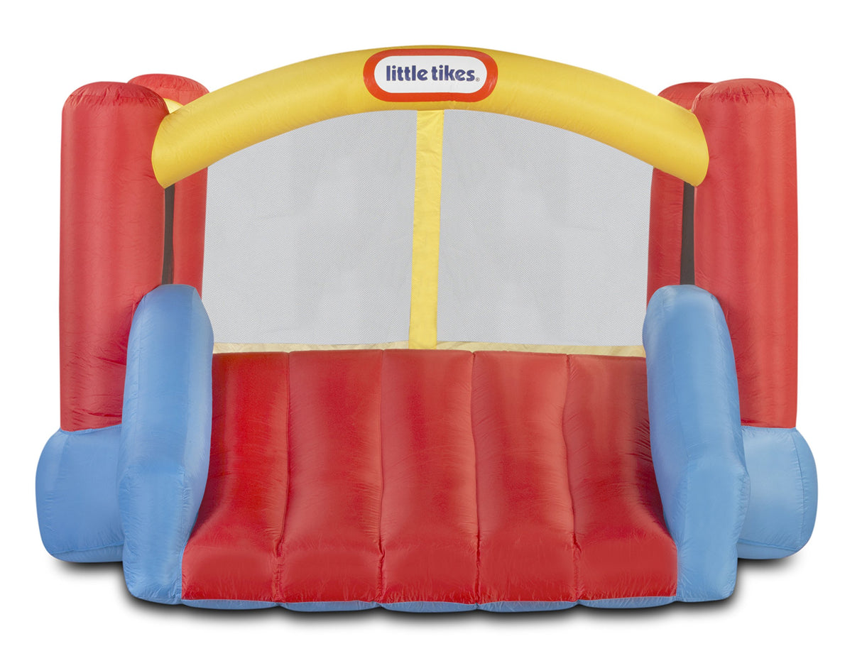 Little Tikes Jump 'n Slide Castillo Hinchable - con Paredes en Malla para Uso Exterior - Incluye Funda, Compresor y Parches de reparación - Edad: 3+ años, Exclusivo en Amazon