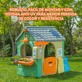 FEBER - Recycle Eco House, Casita Infantil Hecha de Plástico Reciclado, Puerta Abatible, Colores Luminosos y Resistentes a la Luz Solar, Montaje Fácil, A Partir de 3 años, Famosa (FEH26000)