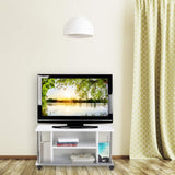 Relaxdays Mueble para TV con Ruedas, Madera-Acero Inoxidable, Blanco, 41.5 x 80 x 40 cm