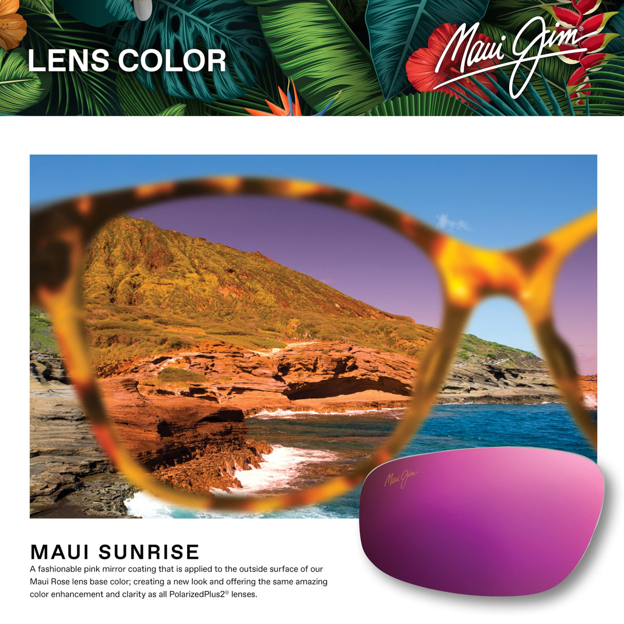 Maui Jim Pukaua Gafas, Shiny Lt Gold W/Pink & Yellow, 50-21-145 Unisex Adulto