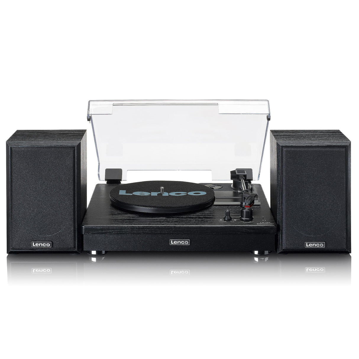 Lenco Turntable LS-101 - Giradiscos Bluetooth - Altavoz Externo con 2 x 10 vatios RMS - 3 velocidades - Transmisión por Correa - Negro