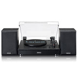 Lenco Turntable LS-101 - Giradiscos Bluetooth - Altavoz Externo con 2 x 10 vatios RMS - 3 velocidades - Transmisión por Correa - Negro