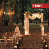 Emos P08250 Enrollacables Profesional alargador, de la Empresa, Grado de protección IP44, m de Cable con 4 enchufes Schuko, 1,5 mm2 Goma, para Uso Exterior, 50 Meter
