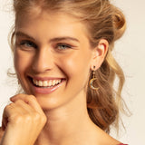 Thomas Sabo Pendientes de mujer en forma de estrella y luna, plata de ley 925, chapados en oro, H2025-959-7