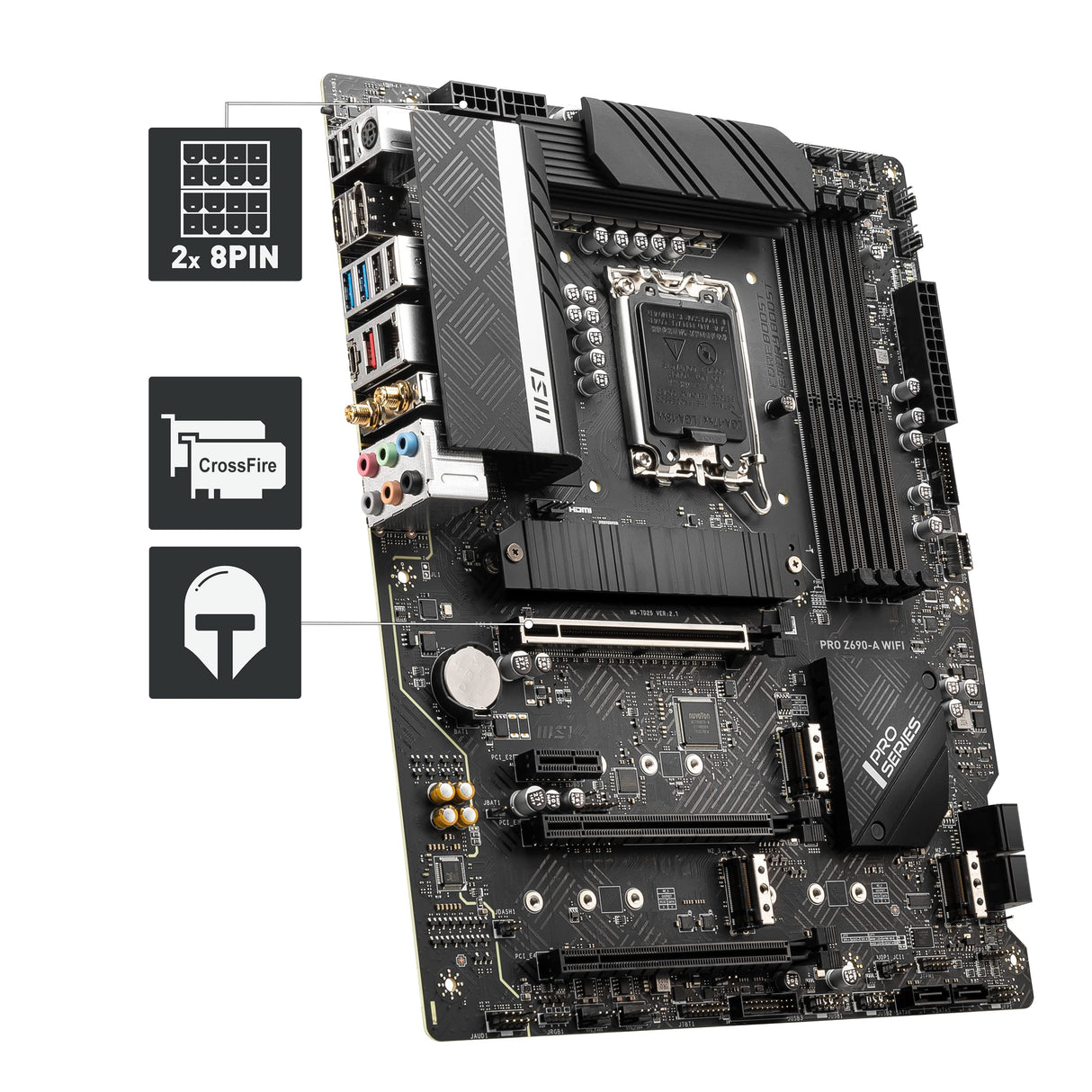 MSI PRO Z690-A WIFI Placa Base, ATX - Soporta Procesadores Intel Core 12th Gen, LGA 1700 - 14 Duet Rail 55A VRM, DDR5 Memory Boost 6400MHz/OC
