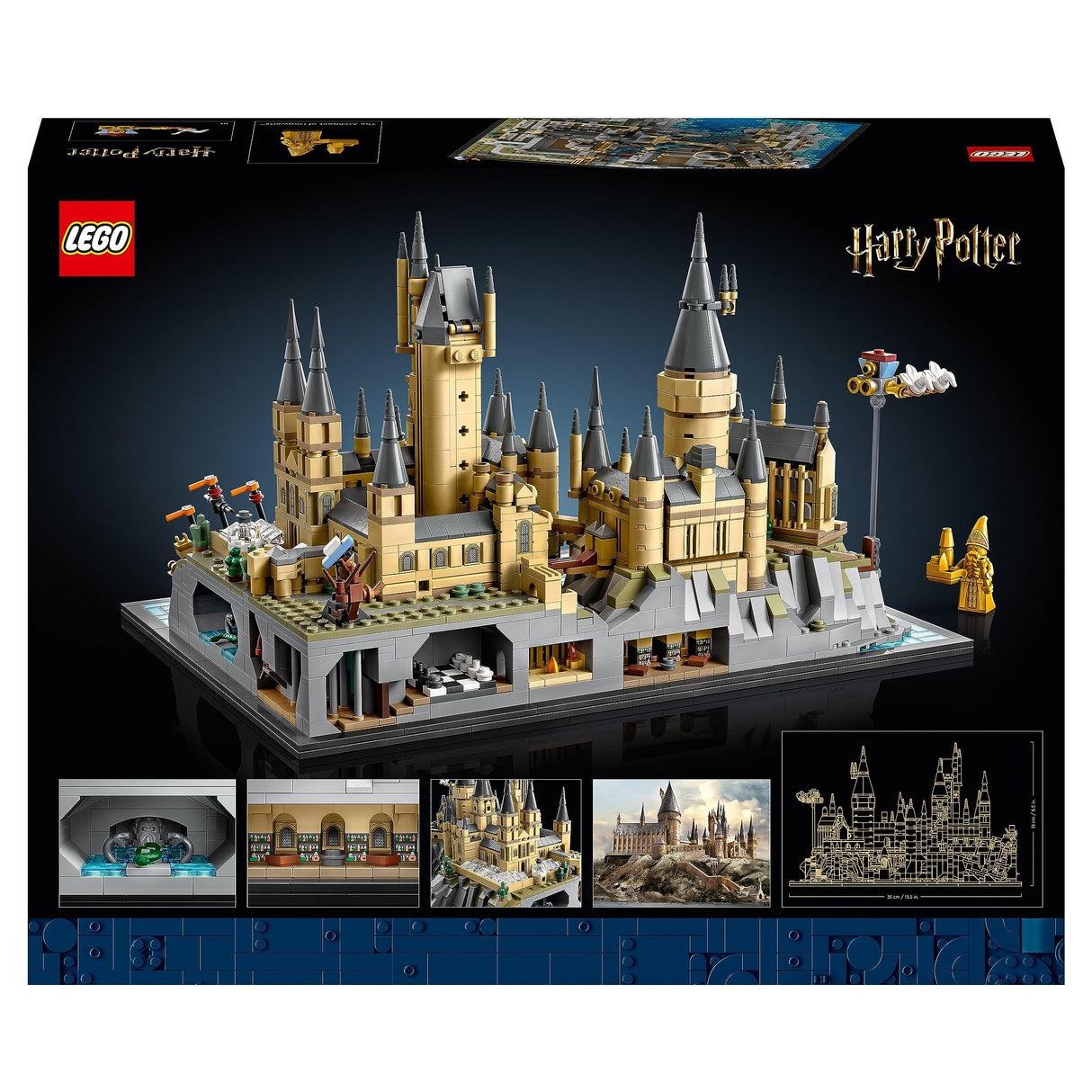 LEGO 76419 Harry Potter Castillo y Terrenos de Hogwarts, Set con Lugares Emblemáticos: Torre de Astronomía, Gran Comedor, Cámara de los Secretos y más, Maqueta de Exposición para Fans Adultos