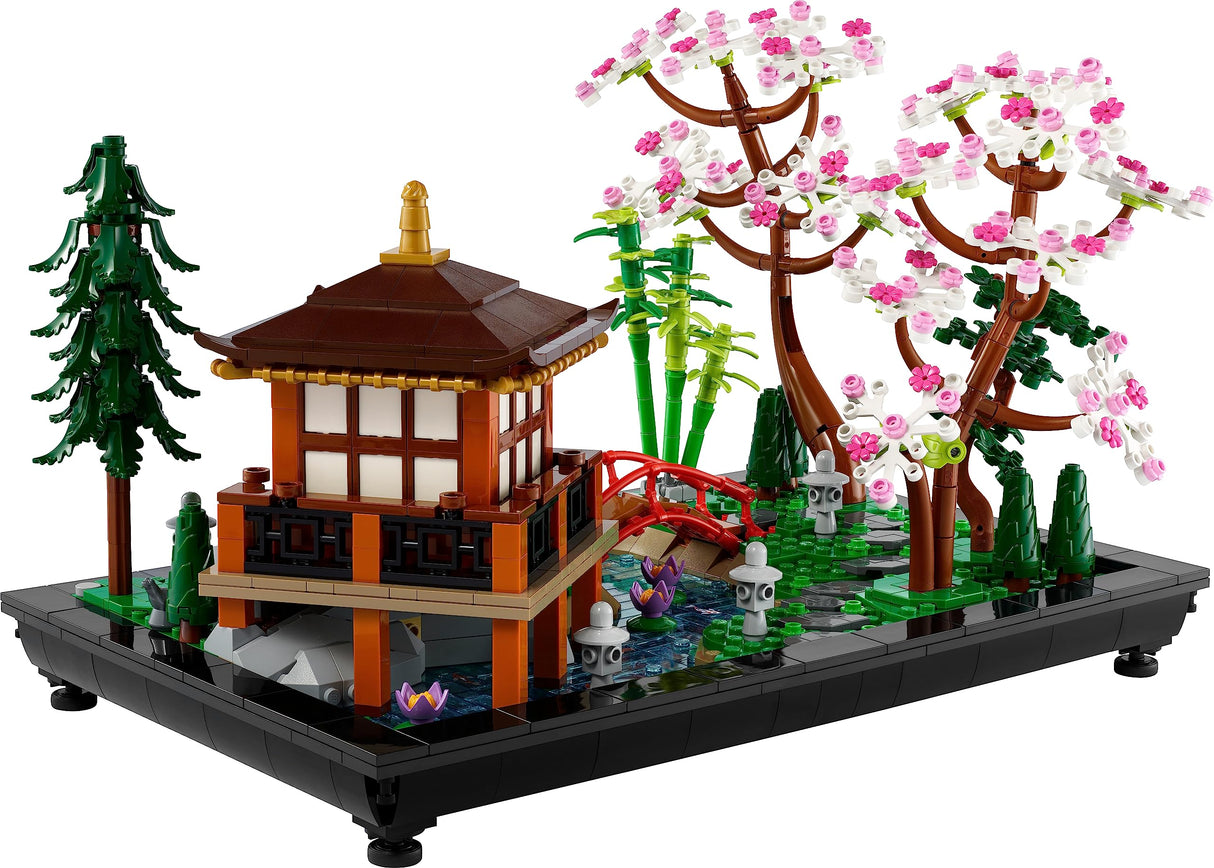LEGO 10315 Icons Jardín Meditativo, Jardín Zen Botánico para Adultos con Flores de Loto, Decoración de Escritorio Personalizable, Inspirado en Tradiciones Japonesas, Regalo de Jardinería Mindfulness