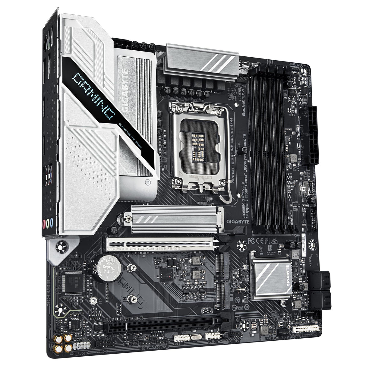 GIGABYTE Placa Base Z890M Gaming X - Compatible con procesadores Intel Core Ultra (Serie 2), 8+1+2 Fases VRM, hasta 8800MHz DDR5 (OC), 1xPCIe 5.0 + 2xPCIe 4.0, LAN 2.5GbE, USB 3.2 Gen 1