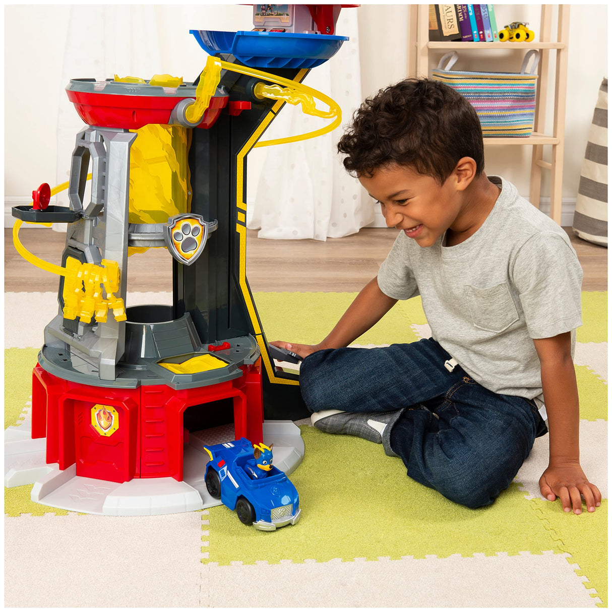 PATRULLA CANINA - TORRE DE CONTROL MIGHT PUPS - Supertorre de Control con Luces y Sonidos, una figura Chase, un Coche y Accesorios - 6053408 - Juguetes Niños 3 Años +