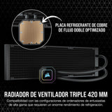 Corsair iCUE H170i ELITE CAPELLIX Refrigeración Líquida de CPU 33 LED RGB CAPELLIX Ultrabrillantes, Radiador 420mm, Tres Ventiladores PWM de Magnética de 140 mm, iCUE COMMANDER CORE Incluido Negro