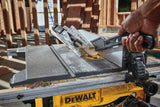 DEWALT DWE7485-QS - Sierra de Mesa Compacta 210 mm, Diámetro de Hoja 210/30mm, 5800 rpm de Velocidad, Biselado de 48º, Máx. Cap. de Corte (Derecha/Izquierda) 622/318mm